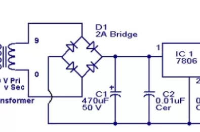 Mạch điều chỉnh điện áp 6V sử dụng 7806